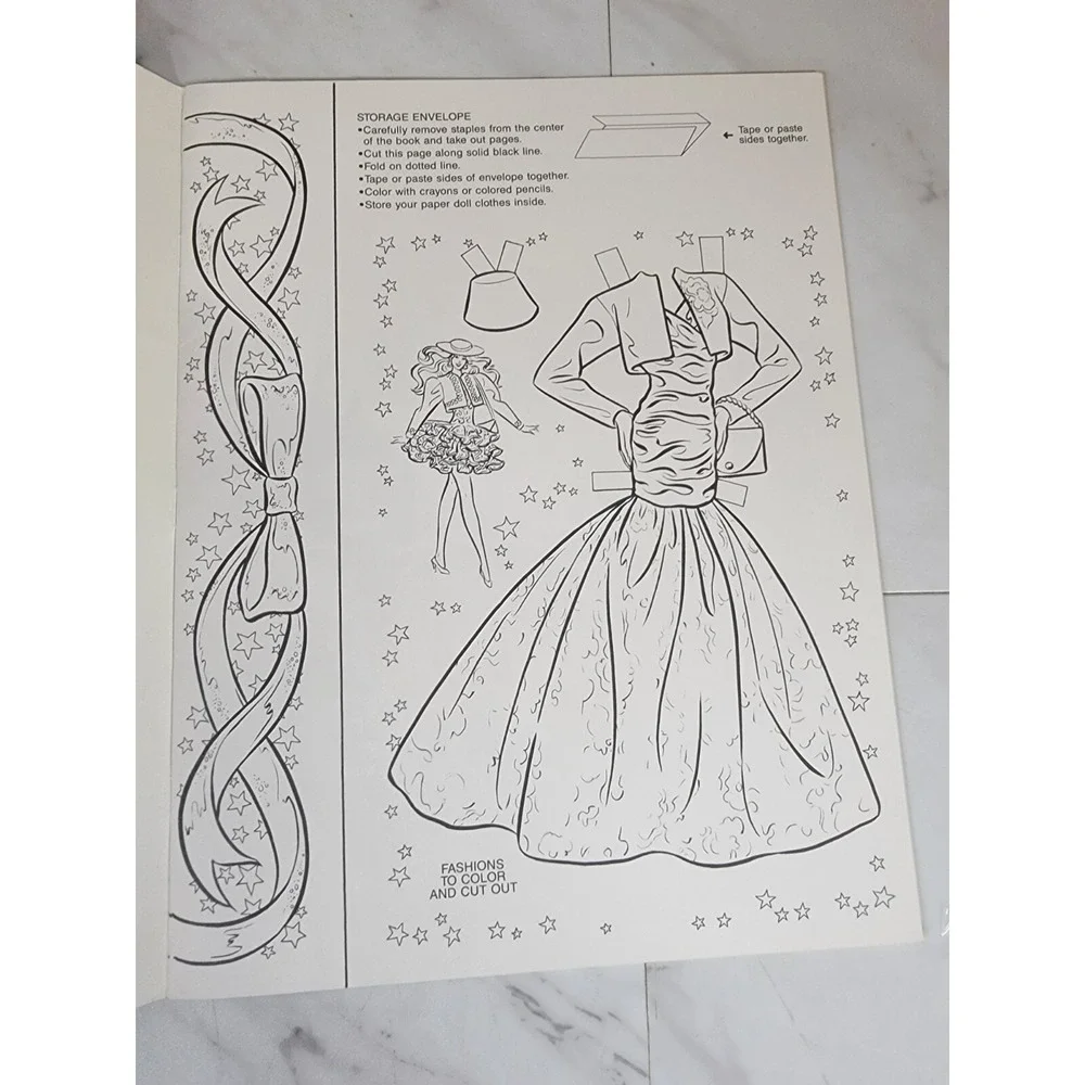 Vintage Barbie Deluxe Golden Paper‎ Doll Book 1991 Never Used 1690 Uncut